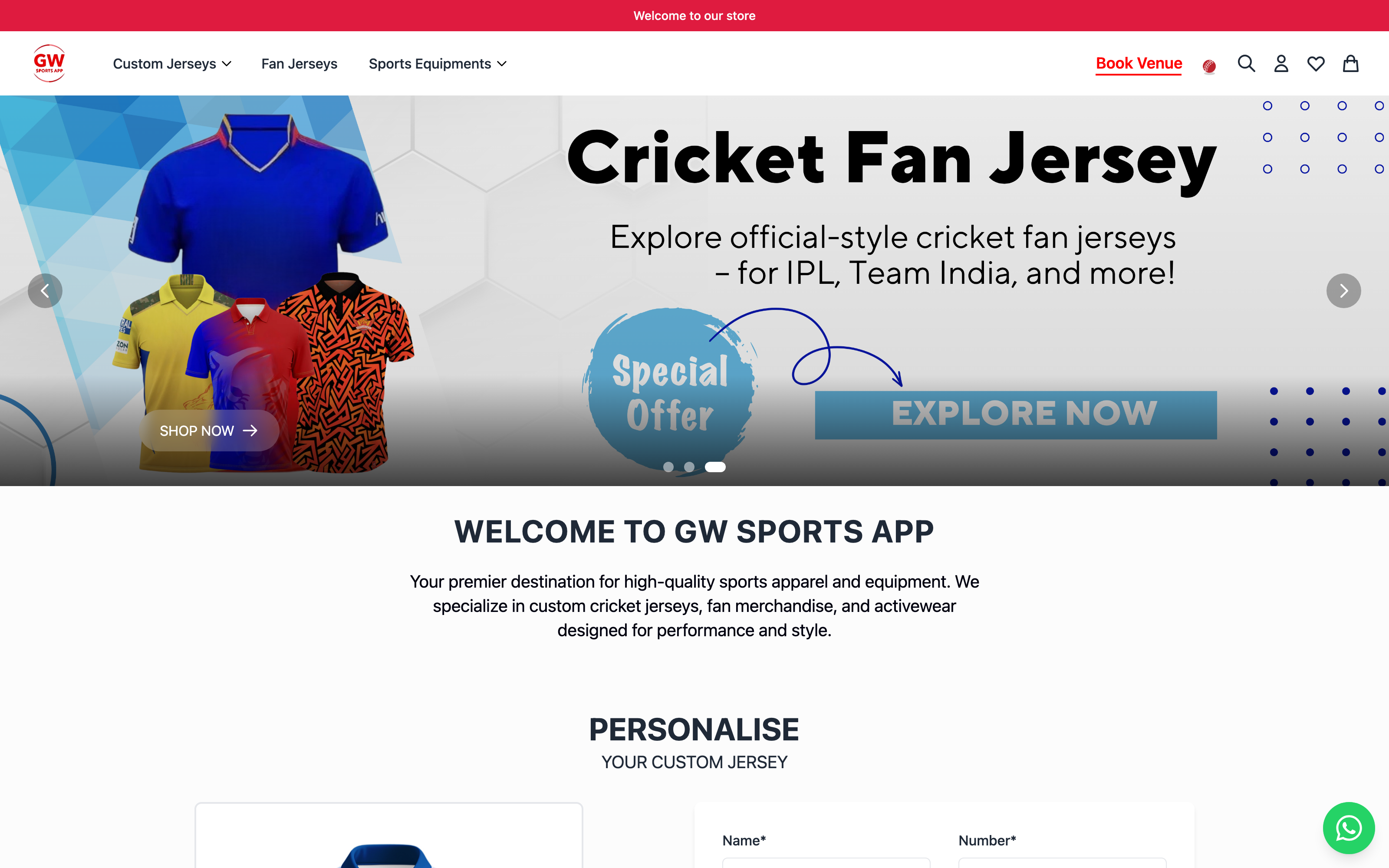 GW Sports Shop screenshot